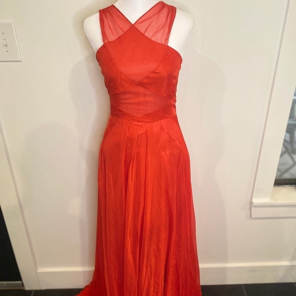 Red Sheer Chiffon Dress - Picture 8 of 8
